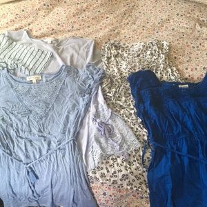 Lot of 5 maternity tops. All size large.